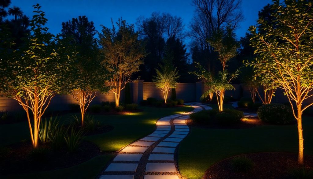 Outdoor landscape lighting service in residential garden houston tx 7d6d