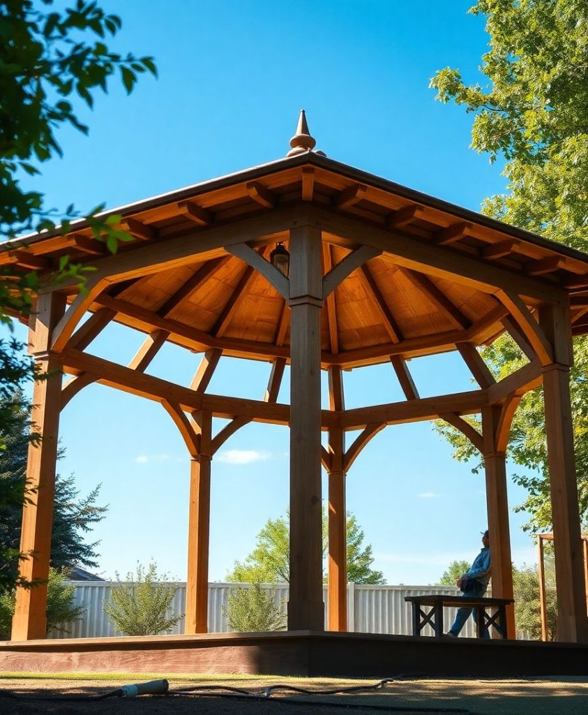 Professional gazebo construction in serene backyard setting houston tx 33cb